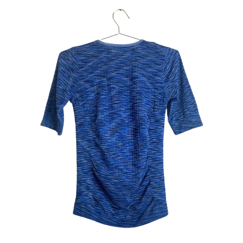 Athleta • Radiance Space Dye Blue White Fitted Top Size M - Picture 4 of 4